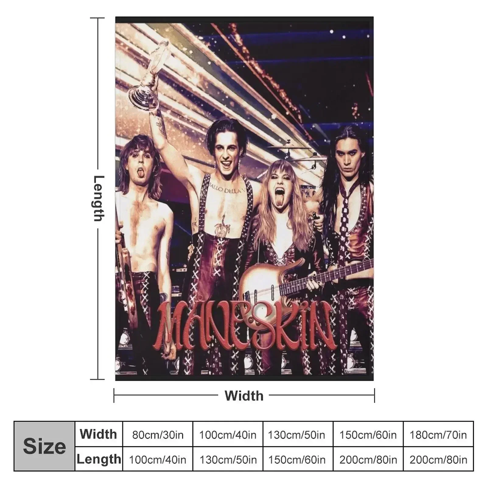 Maneskin glamrock rock band Throw Blanket For Sofa Thin for sofa Tourist Bed Fashionable Blankets