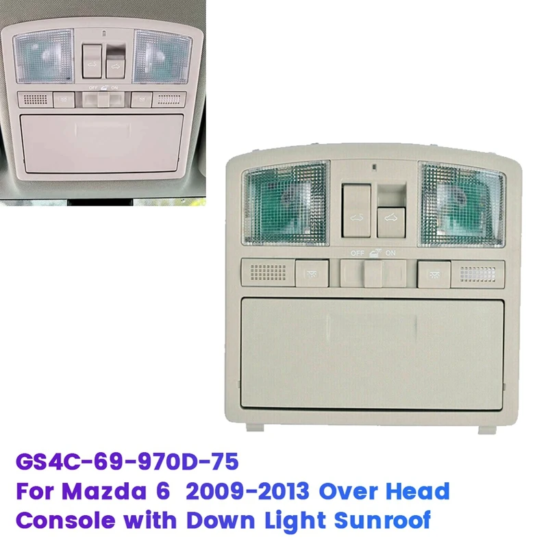 

Car Overhead Reading Light With Sunroof Switch Sunglasses Case GS4C-69-970D-75 For Mazda 6 2009-2011 GS4C69970D75