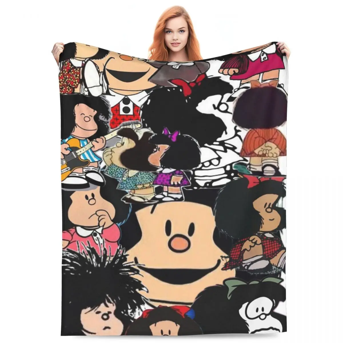 Mafalda (9) Blanket Flannel Sofa Throw Blanket Breathable for Home Bedroom Throws Bedspread Quilt