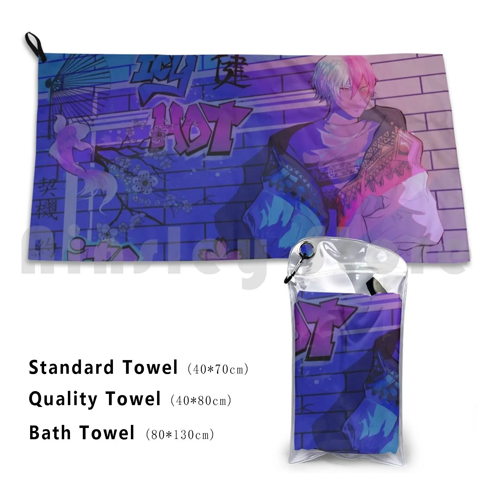 Todoroki-Bnha Custom Towel Bath Towel Boku No Hero Academia Todoroki Anime Bnha Deku Manga Mha Shoto All