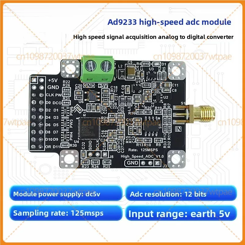 For AD9233 Module, 12‑Bit 125MSPS High‑Speed ADC Data Acquisition, Parallel Interface, FPGA Compatible