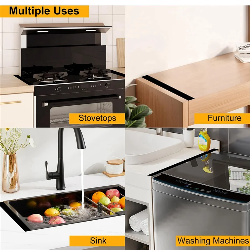 

Y50A-2 Pack Stove Space Covers-Oven Side Space Filler For Stove And Counter-Heat Resistant Stove Filler-Easy To Clean
