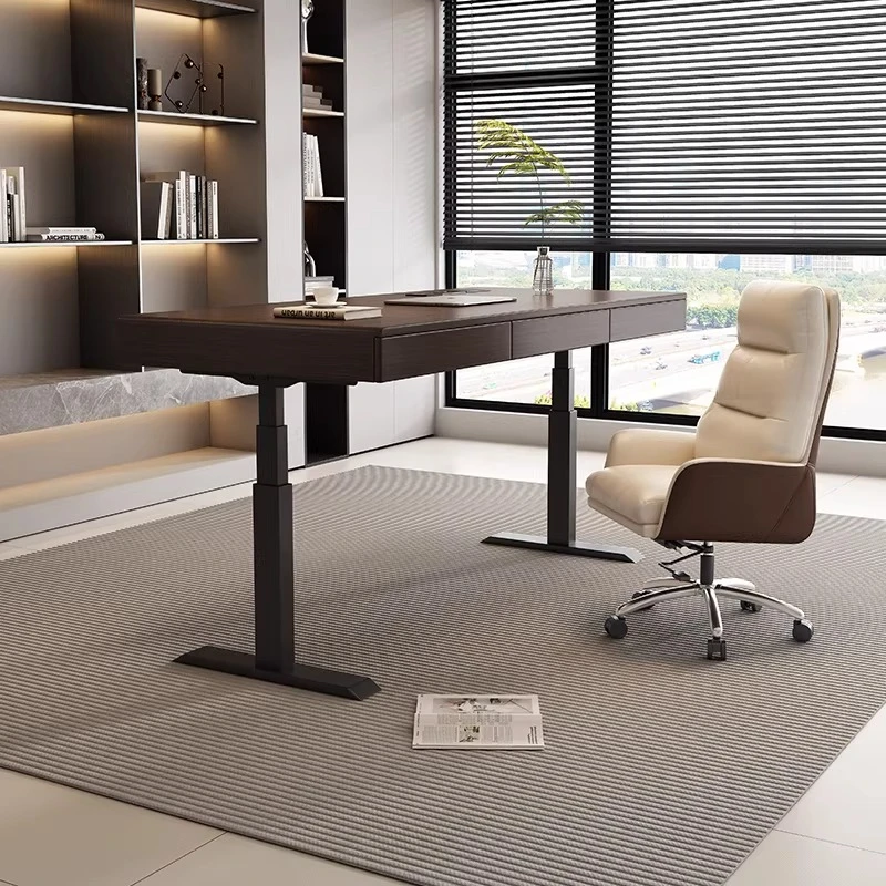 

Итальянский минималистичный интеллектуальный электрический стол с регулировкой высоты, скандинавский креативный дизайн, с двумя моторами, для учебы, из массива дерева, офисная мебель FYDD