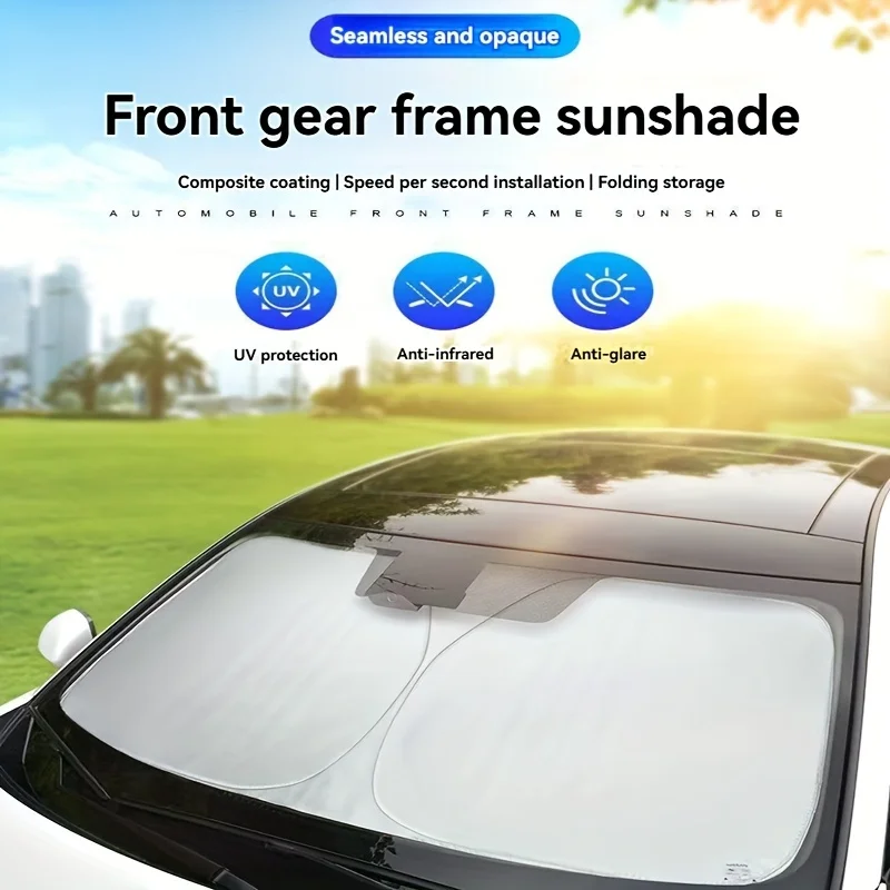 Car sunshade for front windshield, heat insulation, UV protection, heat dissipation, sun protection, and light-blocking