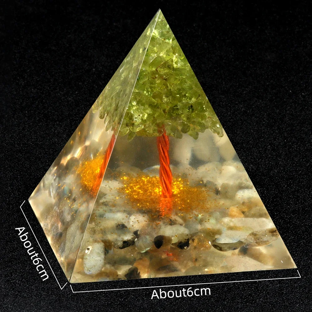 Hot Sale Pyramid Gravel Ornaments Natural Stone Chakra Pyramid Decorative Ornament Home Handicrafts Spiritual Jewelry