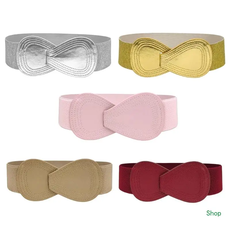 Dropship Jurk Corset Riem met PU Lederen Gesp Elastische Tailleband Elegante Gordel Vrouwen Brede Riem Decoratieve Party Cincher