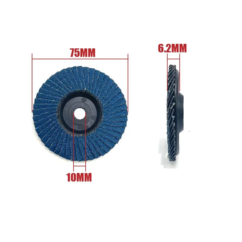 10PCS 50mm/75mm 3 인치 그라인딩 휠 플랩 디스크 샌딩 디스크 그라인딩 휠 앵글 그라인더 용 블레이드 목재 연마 도구