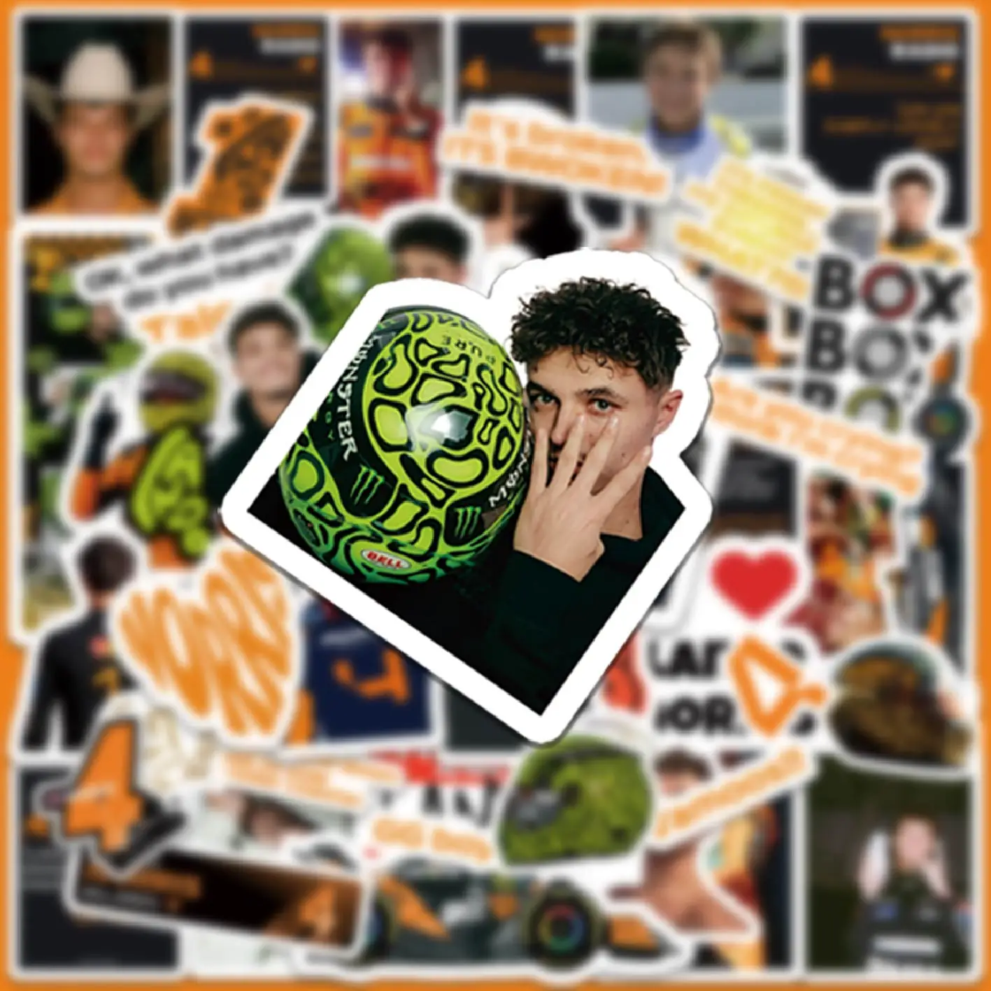 5-6 Sheets F1 Stickers, Norris Stickers,  Racing Stickers, Phone  Stickers, Water Bottle Decor Stickers, Birthday Party Stickers view 5