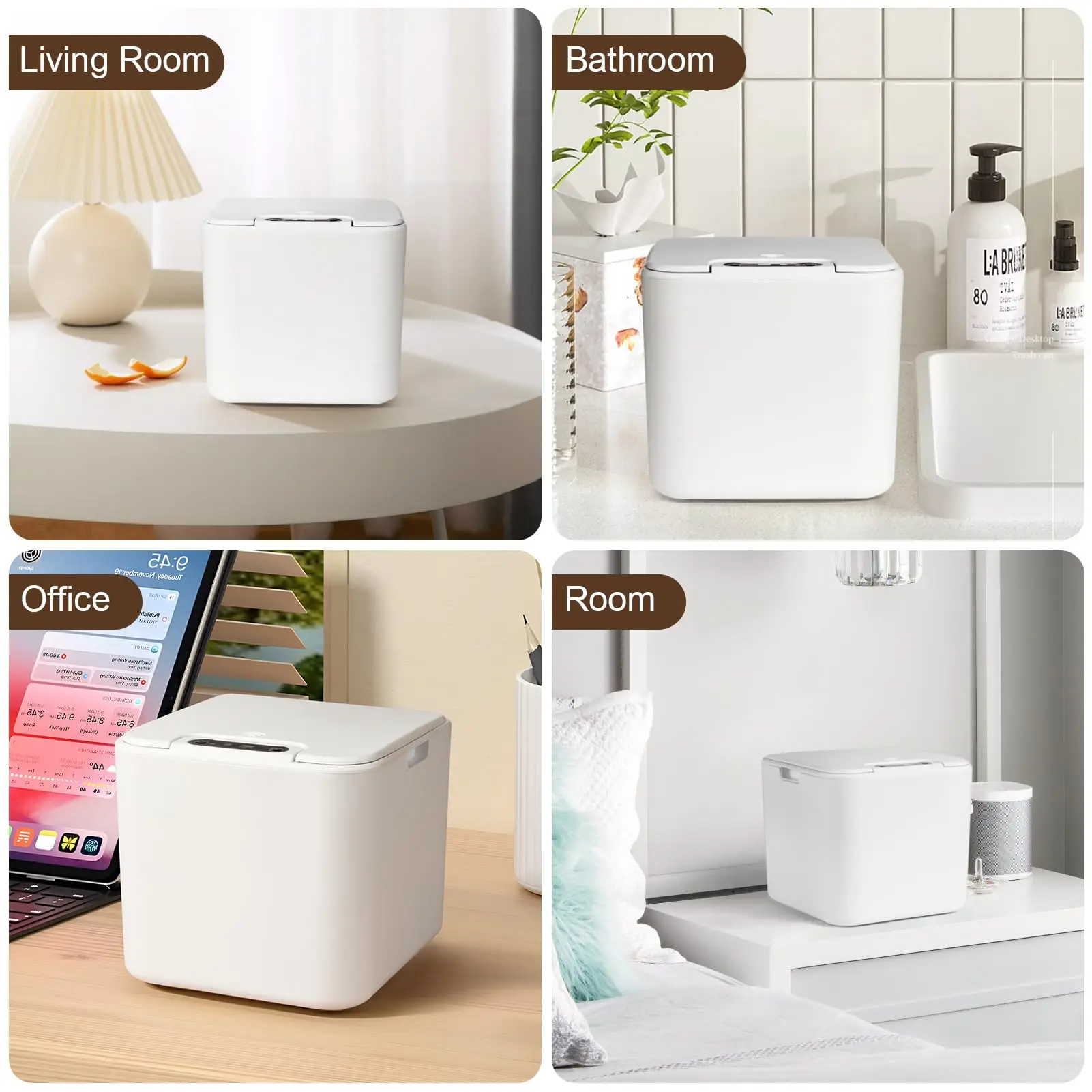 Desktop Mini Sensor Trash Can Small Countertop Trash Can with Lid, Tiny Waste Basket, Miniature Desk Garbage Cans for Bathroom