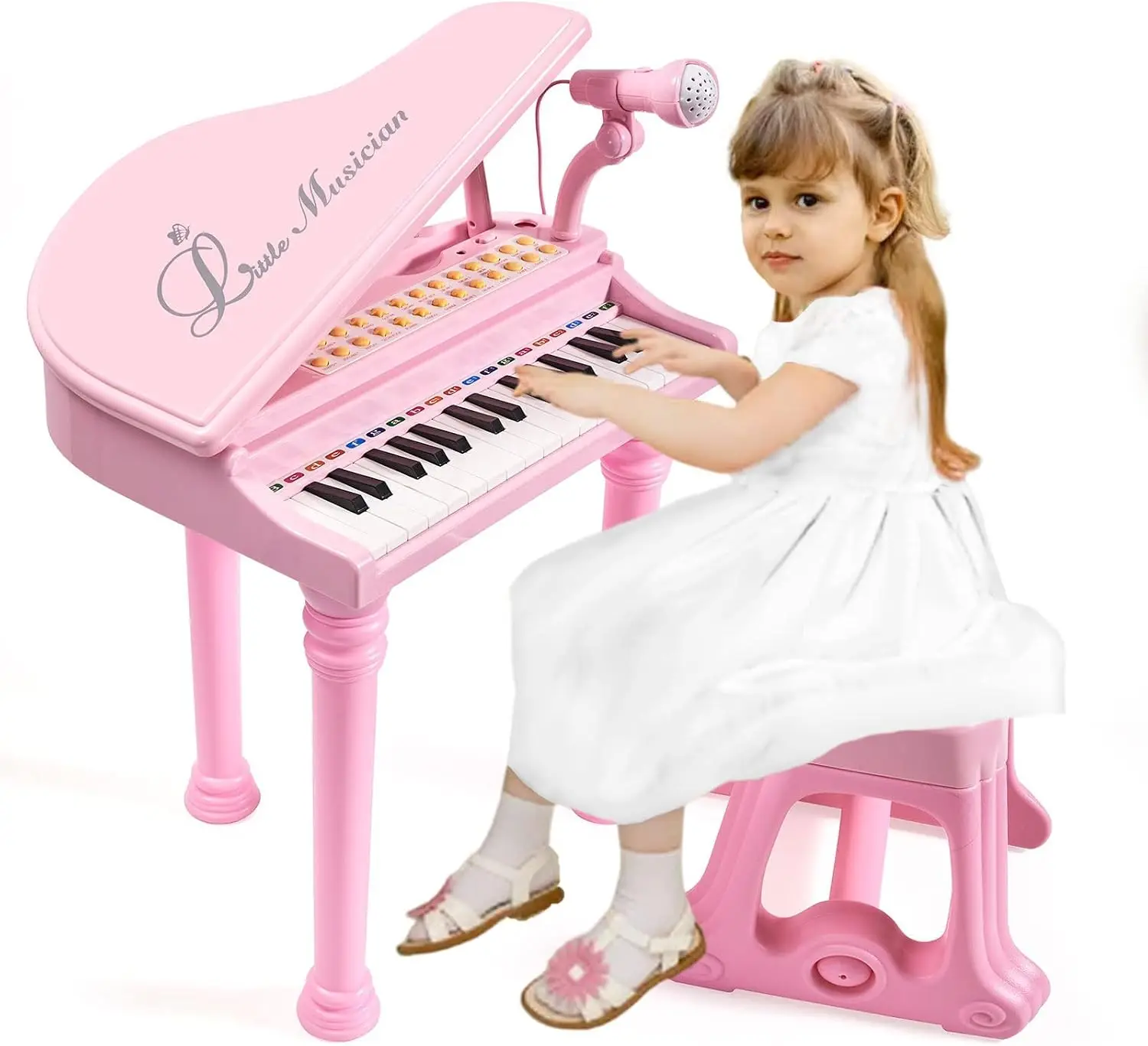 Kids Musical Piano Toy, 31 Keys with Microphone and Stool, for 3 Year Olds