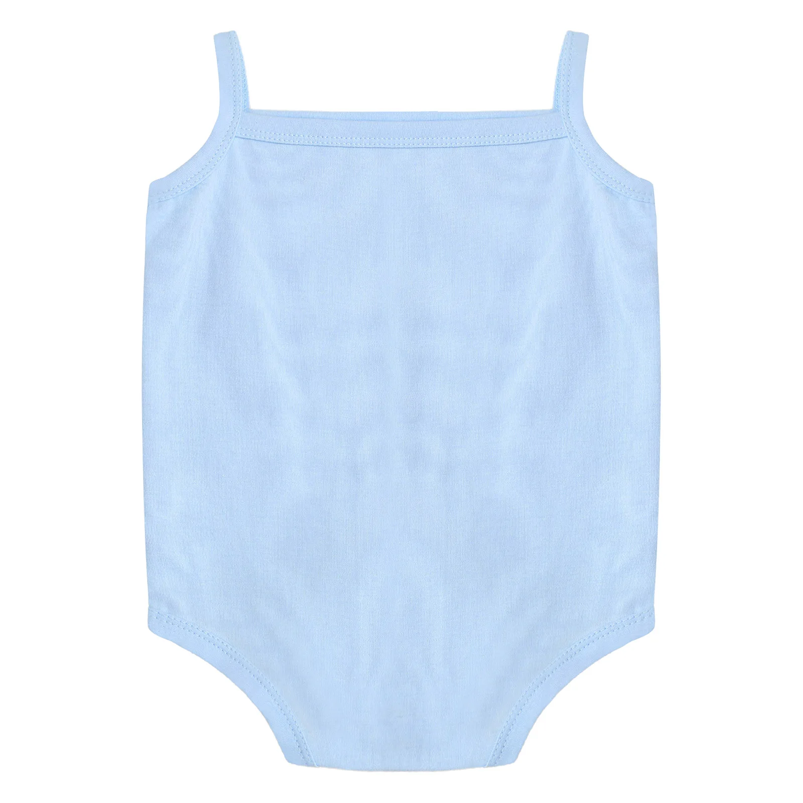 Baby Girls Spaghetti Strap Rompers Solid Color Sleeveless Tank Top Bodysuit Children One-piece Summer Clothes Casual Daily Wear