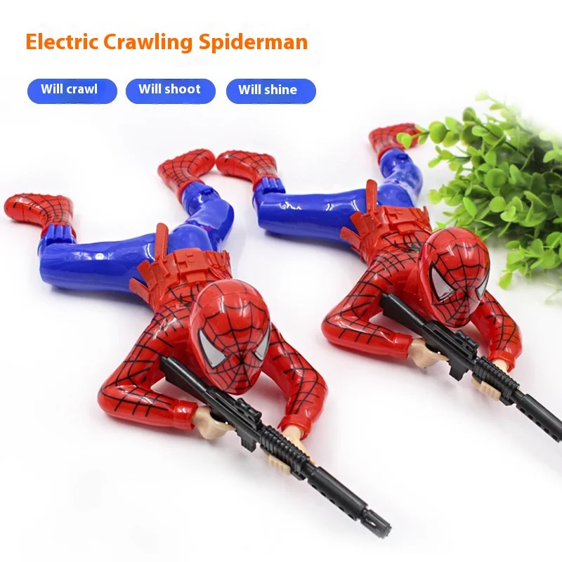 Juguete para gatear periférico de Marvel, Spider Man, Capitán América, Hulk, con pistola, modelo para gatear con luces, juguete para gatear para niños
