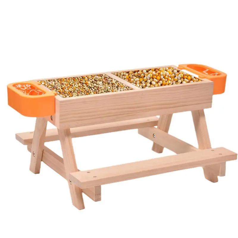 

Chicken Feeders No Waste Outdoor Chicken Feeders And Waterers Waterer Kit With Wooden Table Poultry Feeding Equipment Pet
