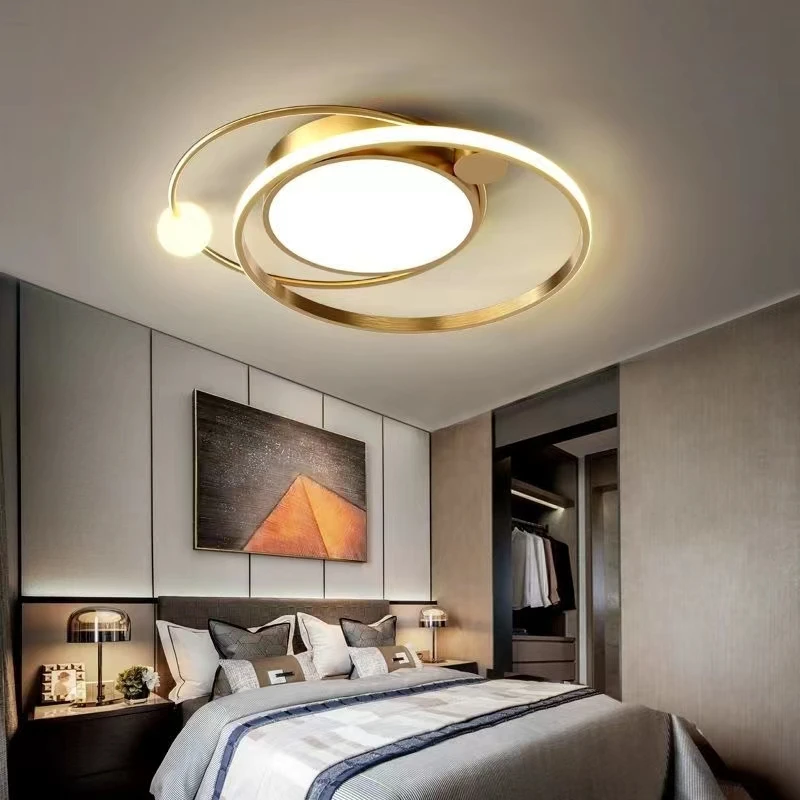 

Modern Led Chandelier For Bedroom Living Room Kitchen Study Lamp Ring Round With Remote Control Dimmable Led Ceiling Chandelier