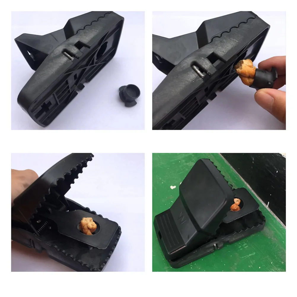 2pcs Automatic Rat Killing Snap Plastic Household Black Reusable Durable Pest Control Garden