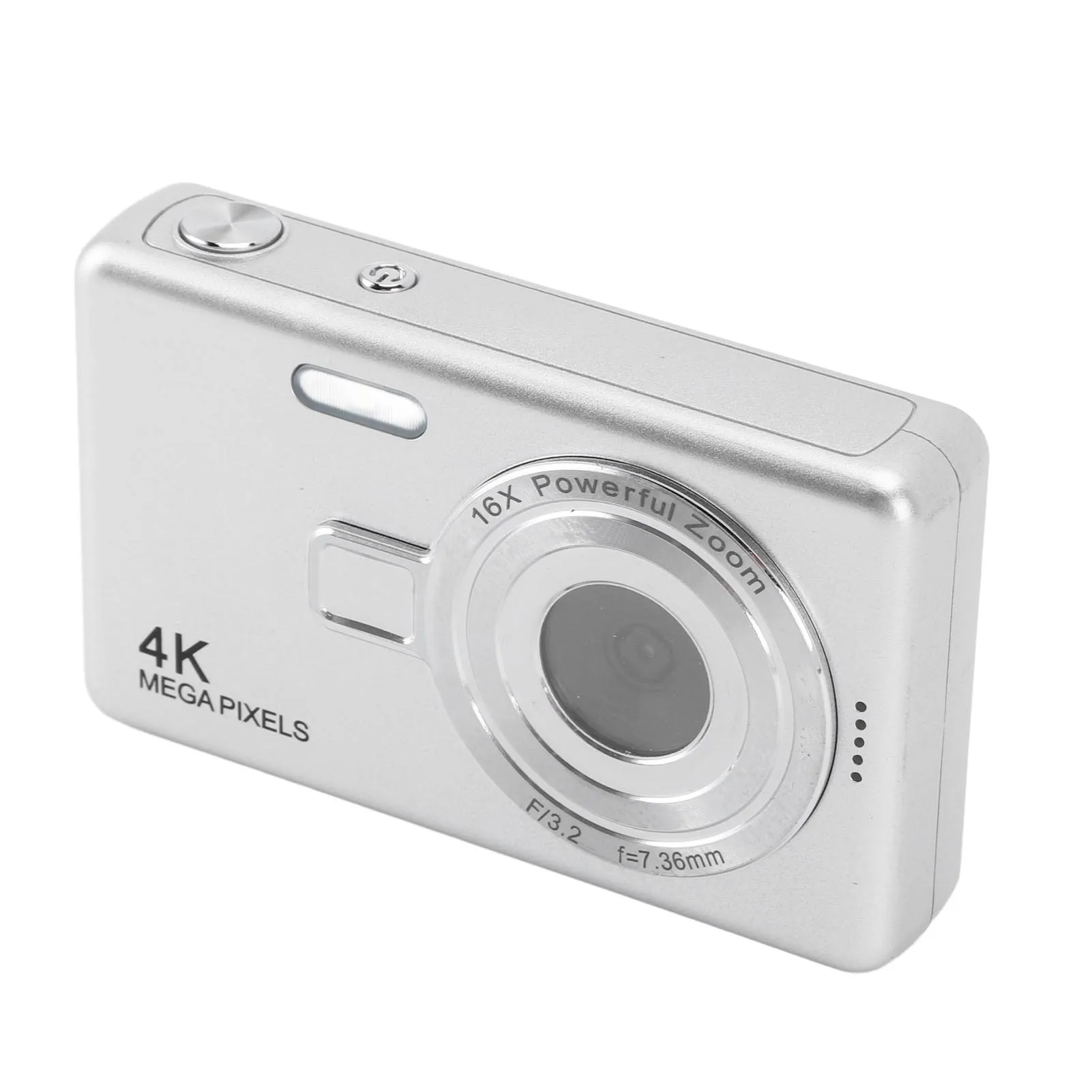 

ZK30 12MP 1080P Digital Camera 2.4in TFT Screen 16X Zoom Auto Focus Pocket Digital Camera for Student Vlog Silver