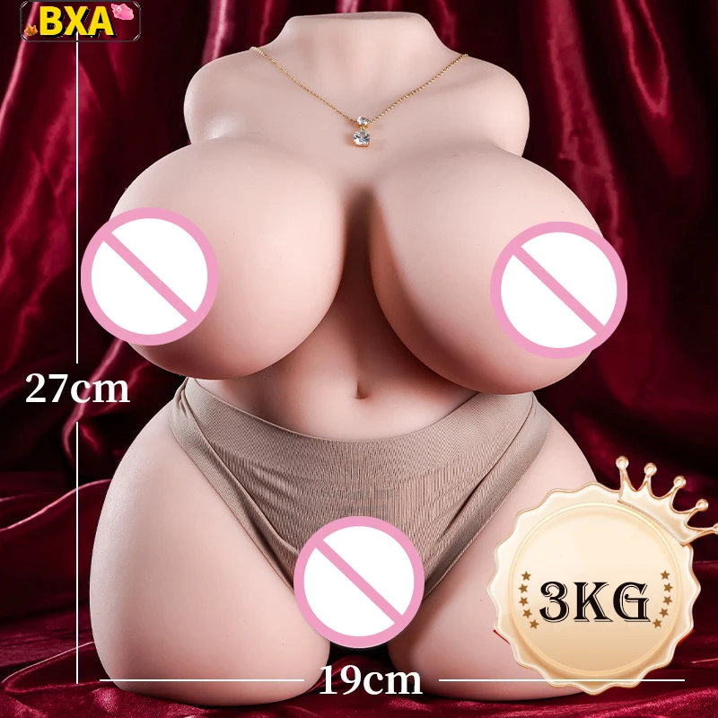 BXA Large Realistic Breast 3kg Male Masturbator Sex Doll 2 Holes Pussy Anal Pellet Channel Adult Male Masturbation Toy 18+