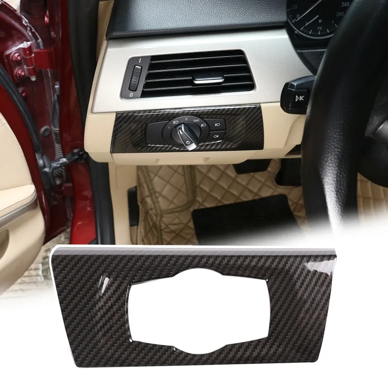 

Car Styling Headlight Switch Adjustment Frame Decoration Cover Trim for BMW 3 Series E90 2005-2012 Interior Carbon Fiber Sticker