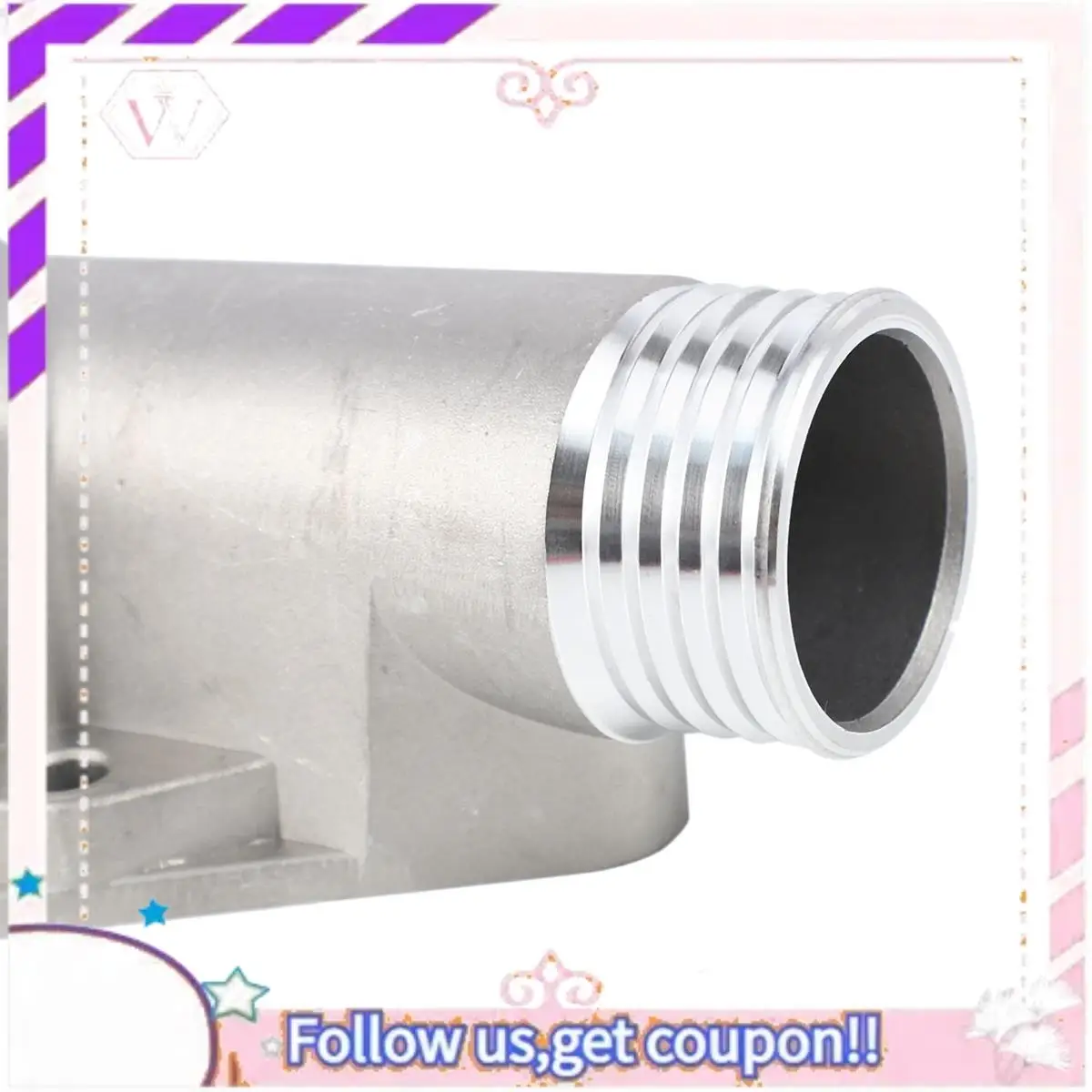 

Portable 2 Pcs Aluminum Thermostat Housing Cover For Bmw, Silver & Silver-Grey