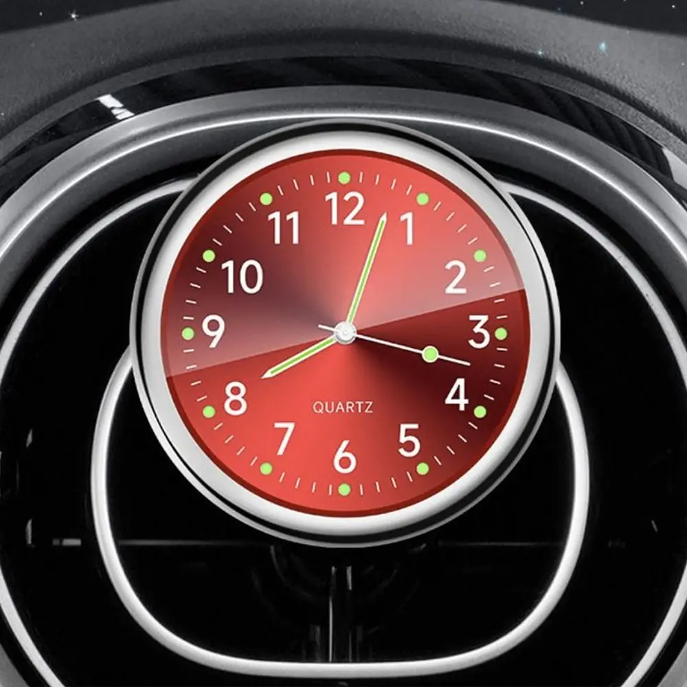 New 40mm Car Clock Dashboard with Clip Quartz Clock Mental Double Side Tape Electronic Watch Auto