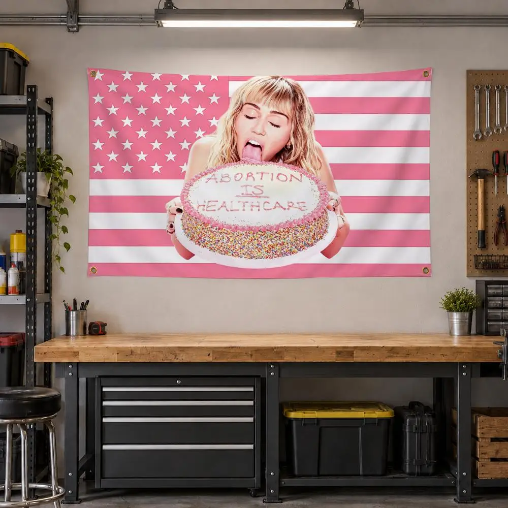 Singer Miley Cyrus Something Beautiful Flags Personalized Banner Flag Room Dorm Camping Picnic Garage Bar Outdoor Wall Decor