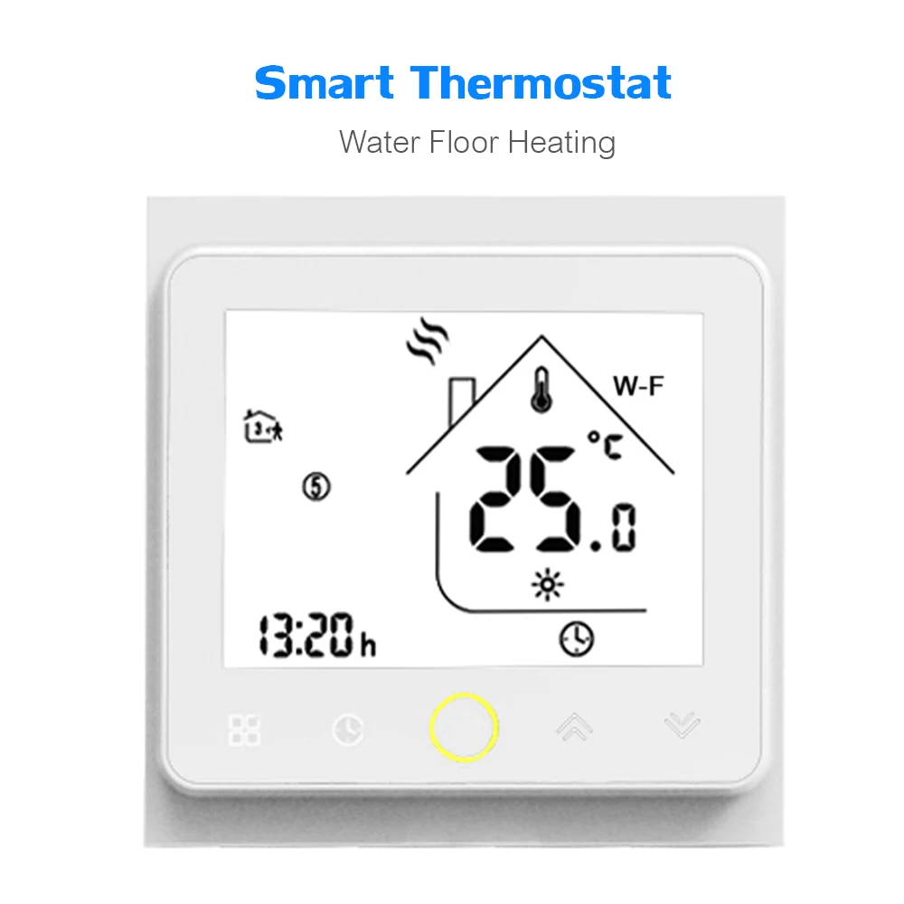 Wi-Fi Smart Thermostat Temperature Controller APP Control 5A Compatible with Alexa Home Water Floor Heating for Home White