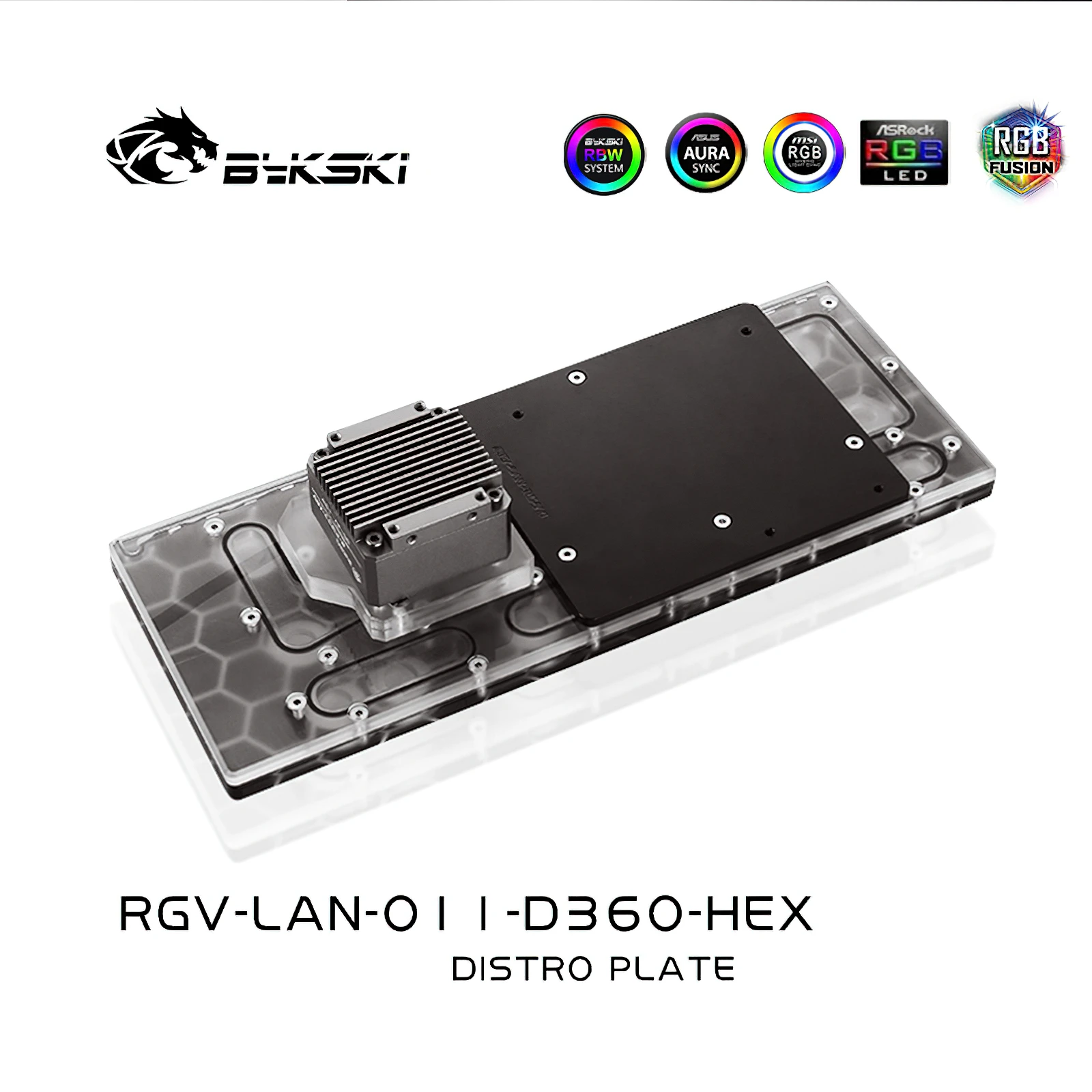 Bykski Distro Plate Reservior for Lianli PC-O11 Dynamic Chassis Dual 360mm Radiators Solution RGV-LAN-O11-D360-HEX