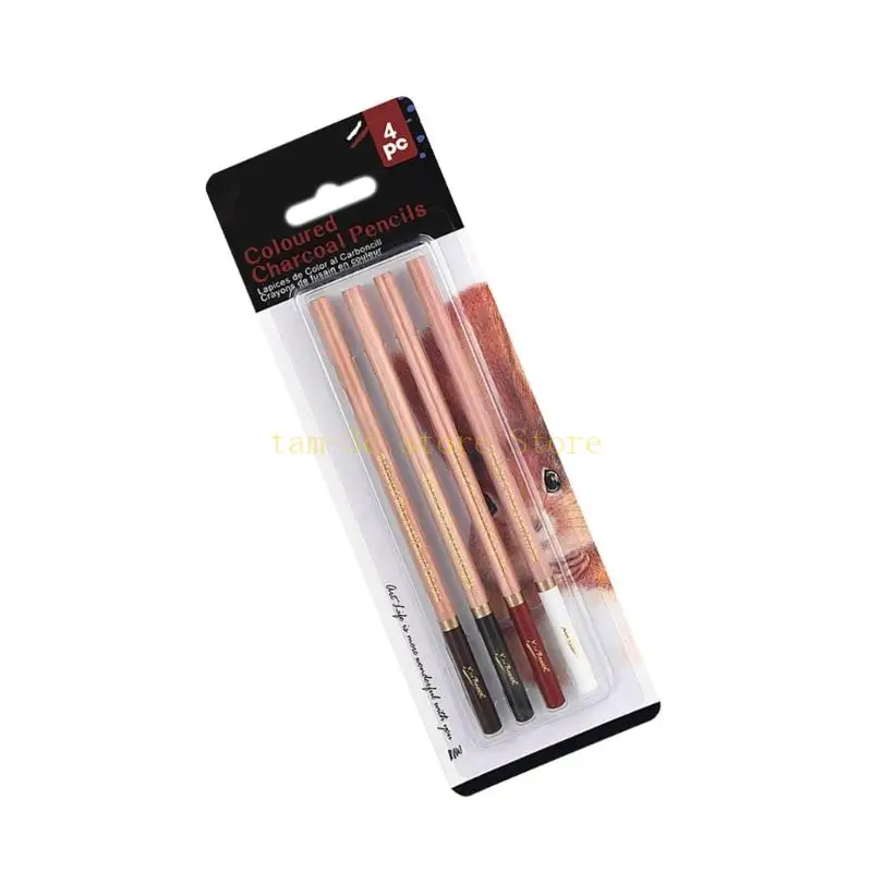 2/3/4 Pcs White Charcoal Pencils Highlight Pencil Drawing Charcoal Pencils Art Drawing Tool for Students Hobbyists D0UA