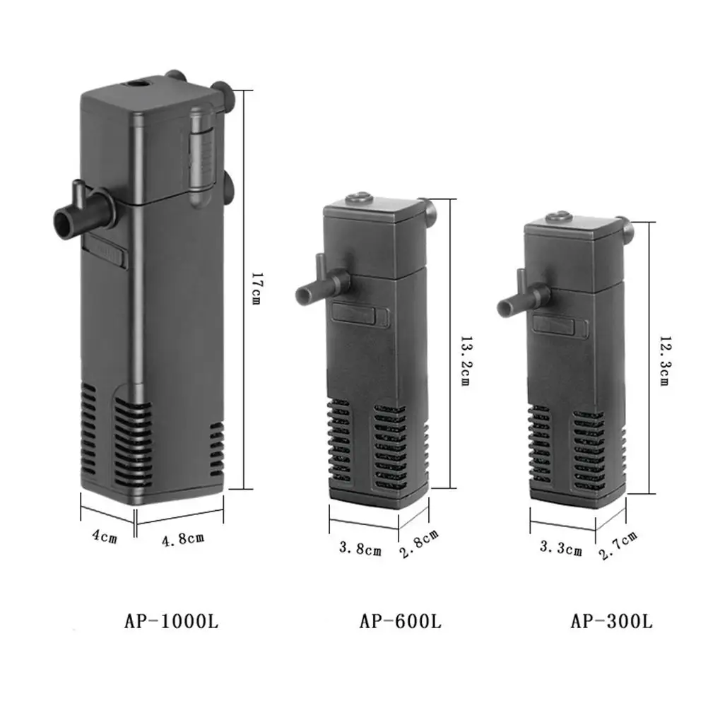 

1PC 3 in 1 Fish Tank Filter Pump 12V/24V 3W 200L/H Multifunction Submersible Pump Aquarium Filter Pump - EU Plug (220V 3W 200L/H