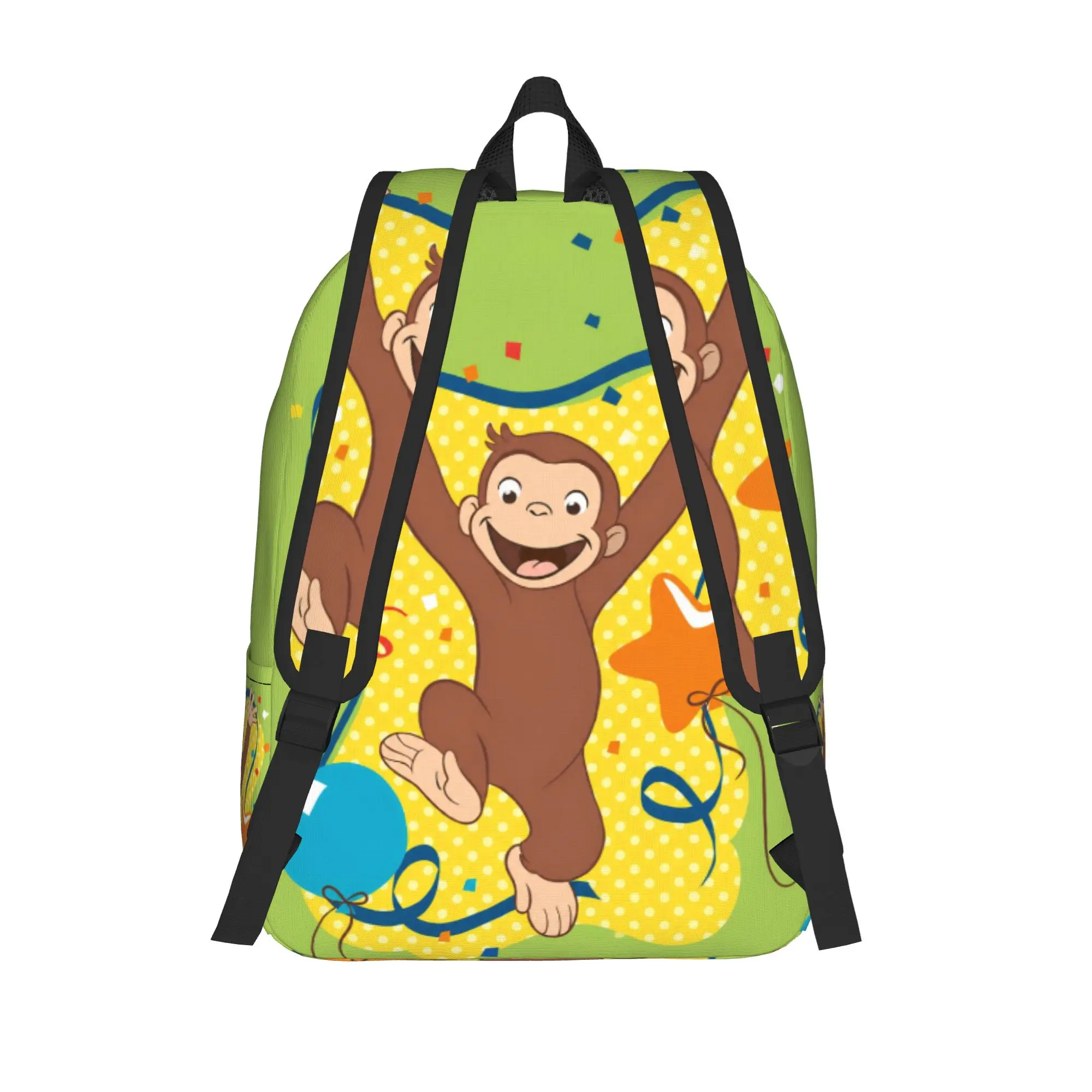 Curious Monkey Georges Cartoon Backpack for Men Women Fashion Student Work Daypack TV Series Laptop Shoulder Bag with Pocket
