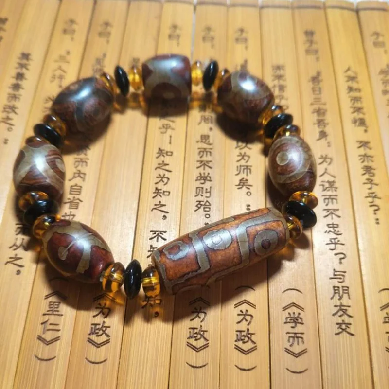 Factory Price Wholesale Tibetan Jewelry Nine Eyes Bracelet Fashion Sky Beads Agate