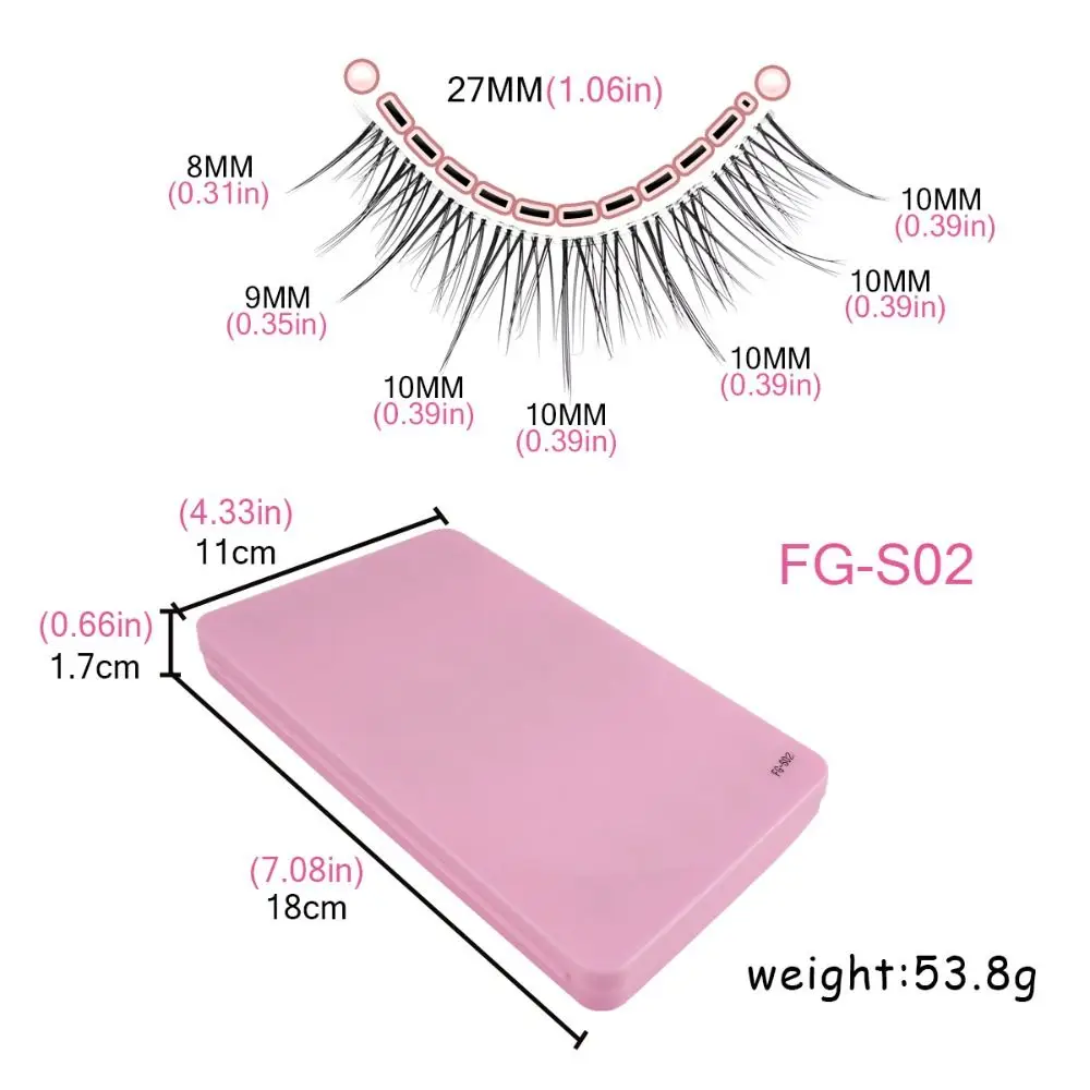 20 Paar natürliche feenhafte falsche Wimpern, transparentes Band, 3D-Manga-Wimpern, asiatische koreanische Wispy-Cosplay-Wimpern