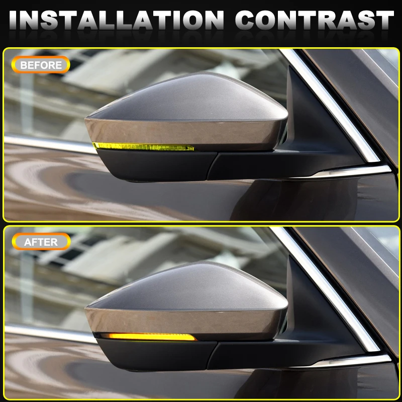 2 قطعة عدسة المدخن LED مصباح مرآة جانبية لسكودا سوبيرب A7 B8 MK3 2016-2019 العنبر الجانب الرؤية الخلفية الديناميكية بدوره أضواء الإشارة #6