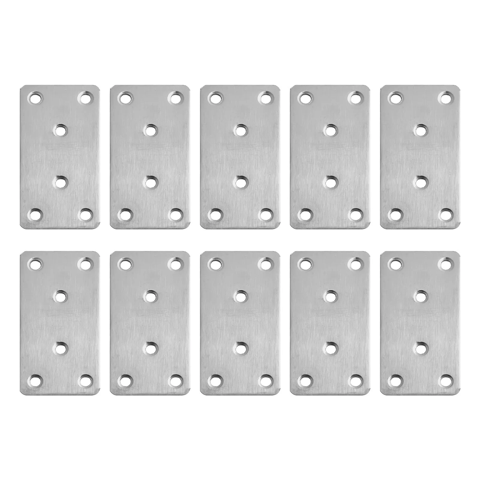 Diverse Applications Metal Bracket Set of Ten Pieces Made from Reliable Stainless Steel and Fitted with Six Holes Each