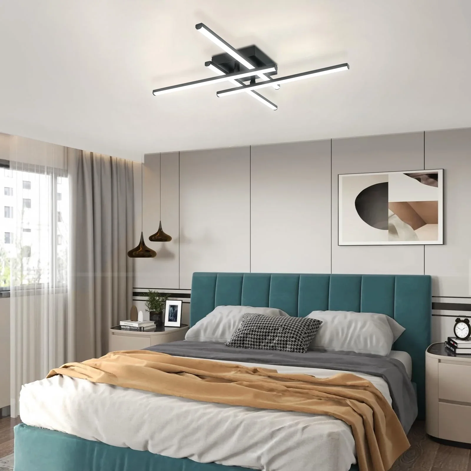 جديد سقف ليد حديث أضواء مصباح السقف الأسود لغرفة المعيشة غرفة نوم غرفة الدراسة أضواء Led لتركيبات إضاءة السقف الغرفة