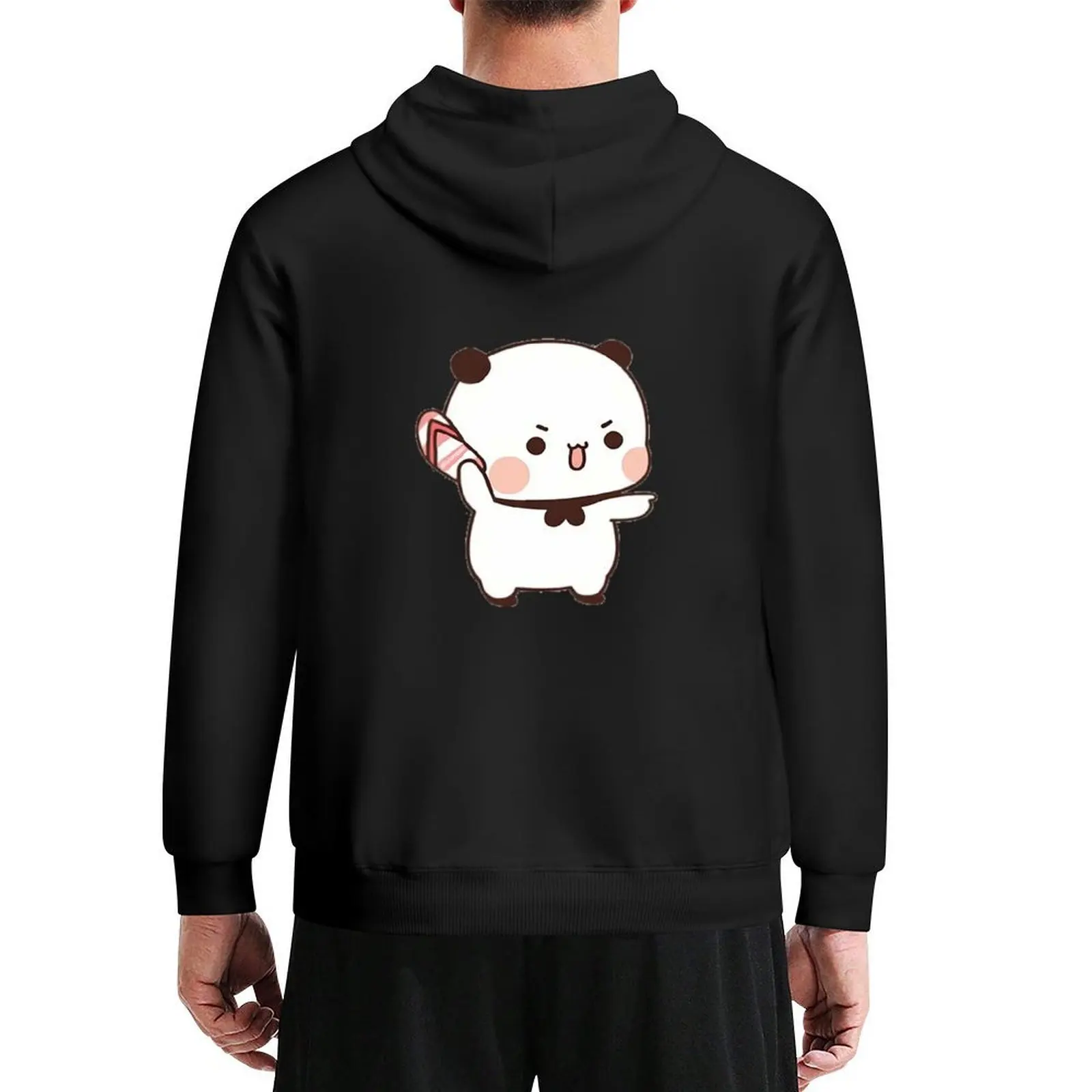 

Cute Bubu is Throwing Flip-flops At Dudu Since He Teases Bubu Hoodie men's sweat-shirt japanese style men hoodie
