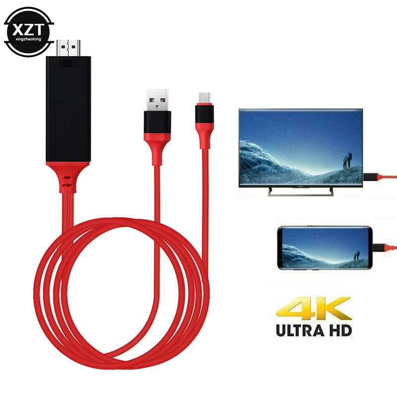 Type-C to HDMI-compatible USB 3.1 to HDMI-compatible+USB Power Supply 4K Mobile Computer HD Cable image 4