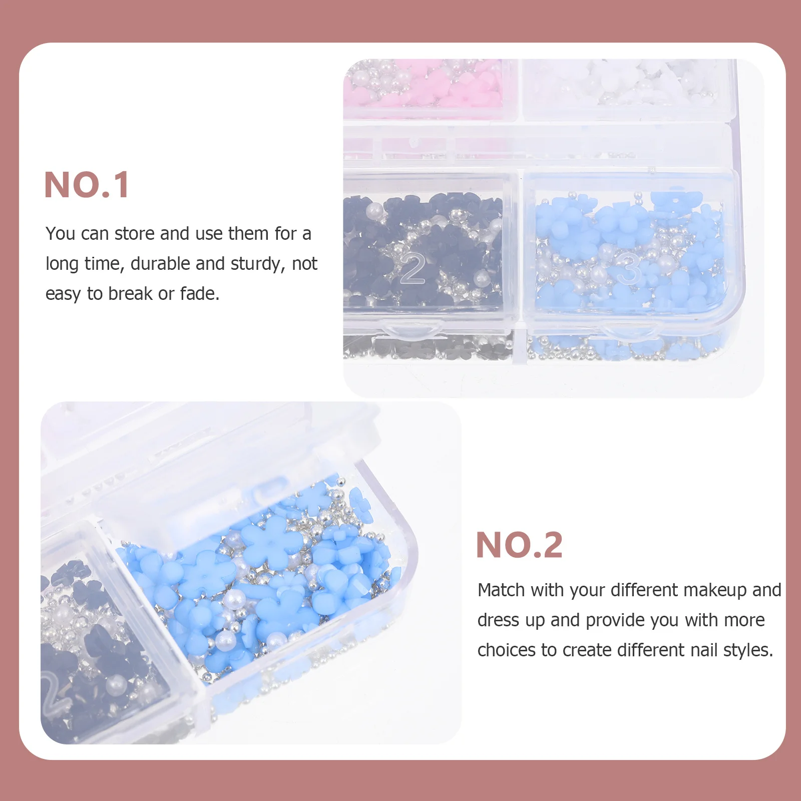 1箱3Dネイルフラワー 美しいネイルアートチャーム 電話ケース、バッグ、グリーティングカード、クラフトデザイン、ネイルジュエリー用品のデコレーションに