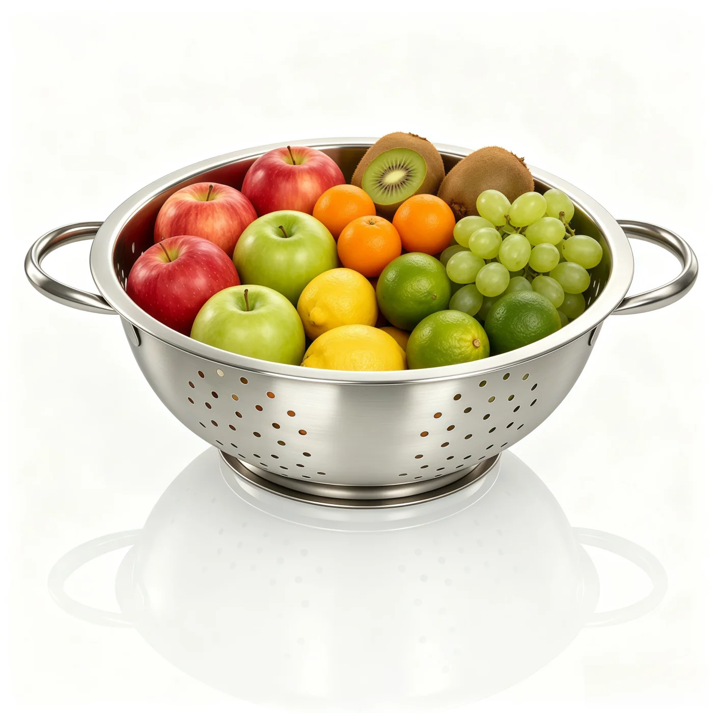 TastyWay Double-Handled Stainless Steel Colander, Ideal for Washing Vegetables and Pasta, Featuring a Fine-Mesh Strainer