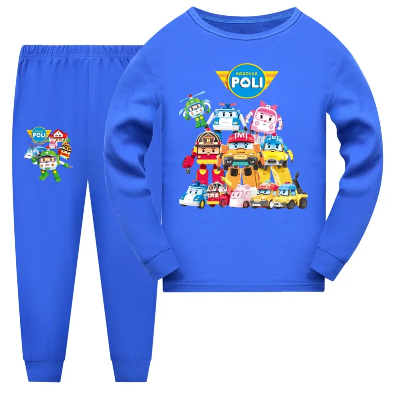 

AIAI 2025RobocarPoli Pajama Set Kids Clothes Girls Tracksuit Teenage Boys Long Sleeve T Shirt+Pants Suit Sleepwear or Homew