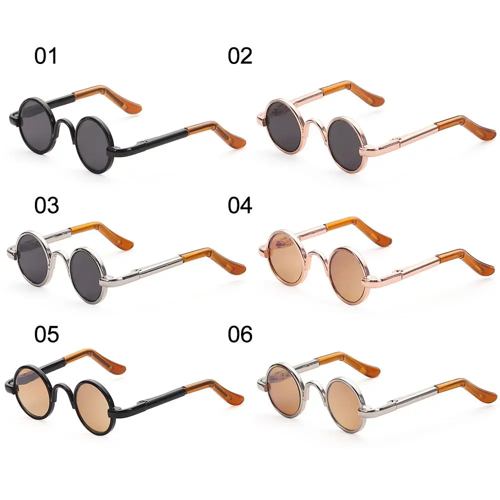 إكسسوارات هدايا للبنات صغيرة لنظارات الدمى 1/4، نظارات بإطار دائري لطيف