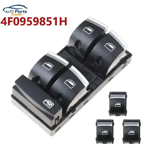 Audi A3 8P A6 S6 RS6 C6 Q7 2004-201 4F 용 새 크롬 마스터 창 스위치 0959851 H4F 0959855 B 4F0 959 851H 버튼 콘솔