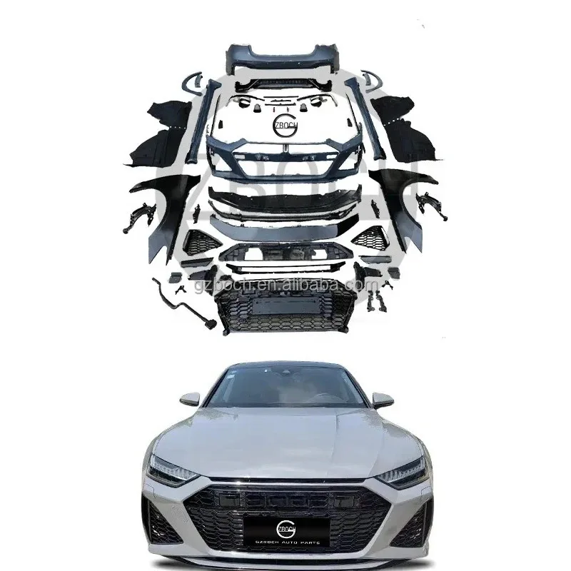 

Автомобильный комплект A7–RS7 для 2019+ A7 S7–RS7, передний и задний автомобильный бампер, крылья, боковая юбка, широкий комплект Bodykit Rs7 Body Kit 1:1