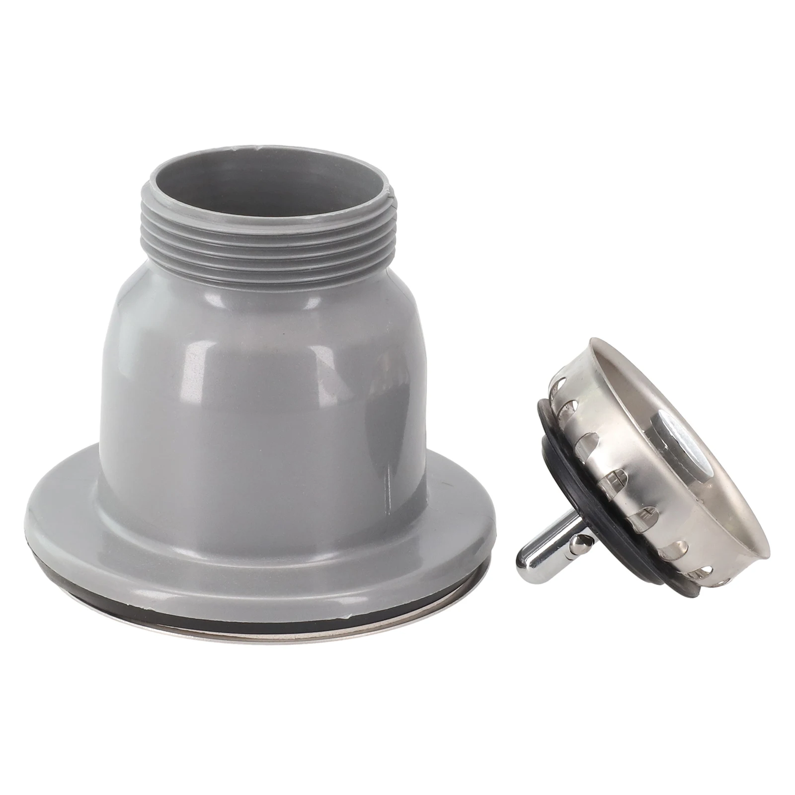 Basket Sink Strainer Home Modern Opening 60mm Replacement Silver Stainless Steel Waste 85mm Flange Accessories