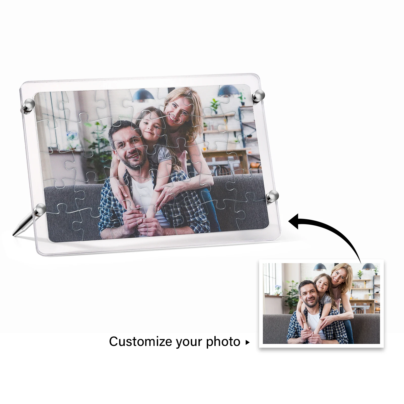 Acrylic Photo Frame Jigsaw Puzzle Photos Transparent Photocard Frame To My Wife Mother‘s Day Brithday Gift Home Decors