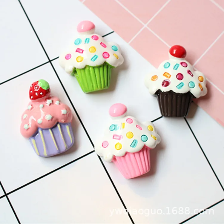 Food Fridge Magnet Fake Strawberry Cake Pompous Cake Cupcake Resin Refrigerator Magnets Cute Mini Magnet Kitchen Accessories