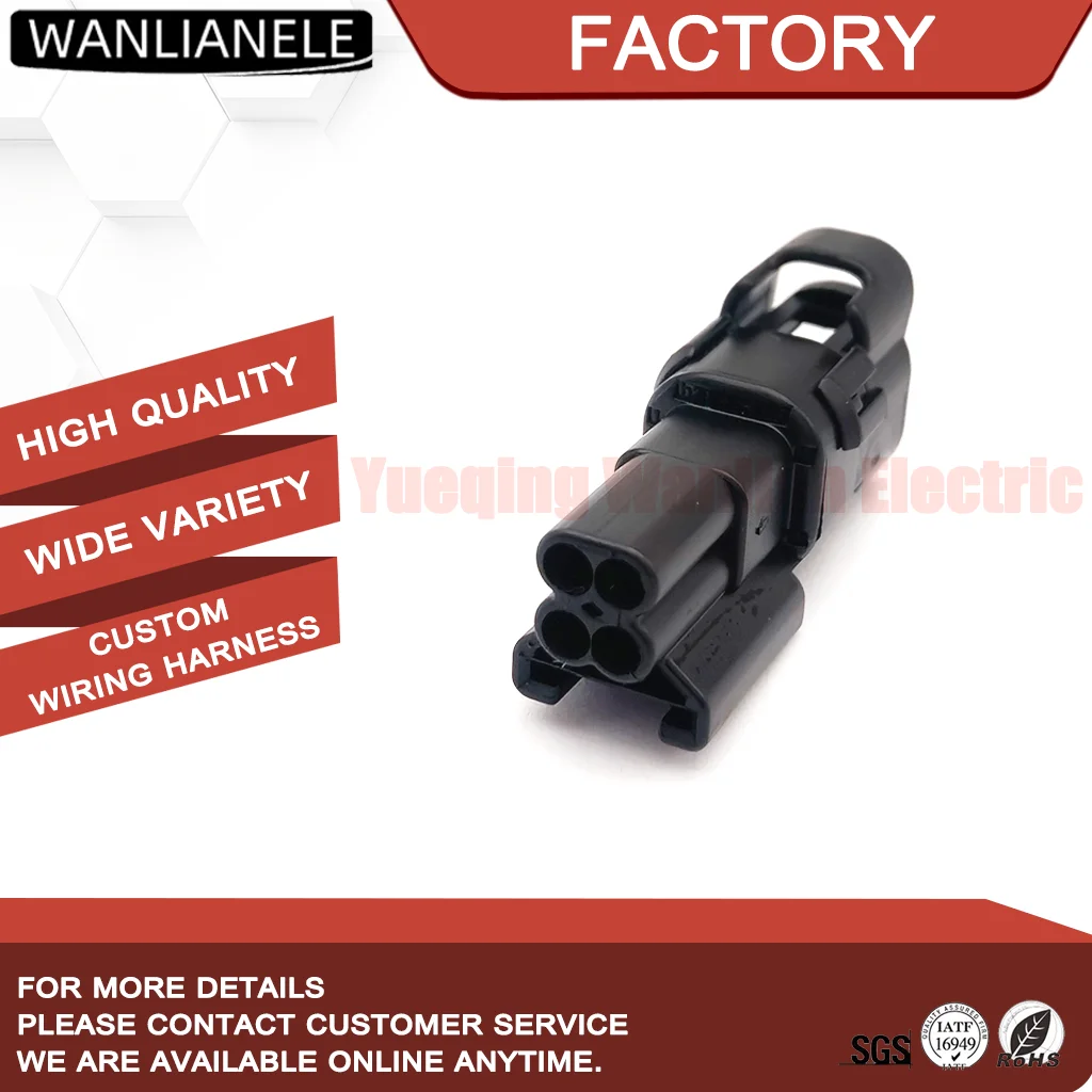 50 Sets 6188-5814 4 Pin Waterproof Connector Male Housing EE Series 0.64mm Sealed Black Fit ECU Sensor Harness