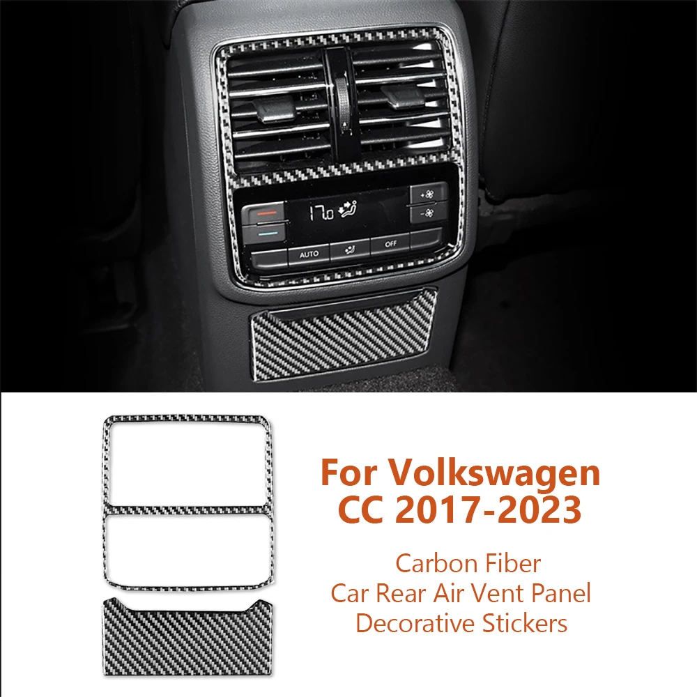 

For Volkswagen VW CC 2017-2023 Car-Styling Carbon Fiber Car Rear Air Vent Panel Decorative Stickers Auto Interior Accesorios