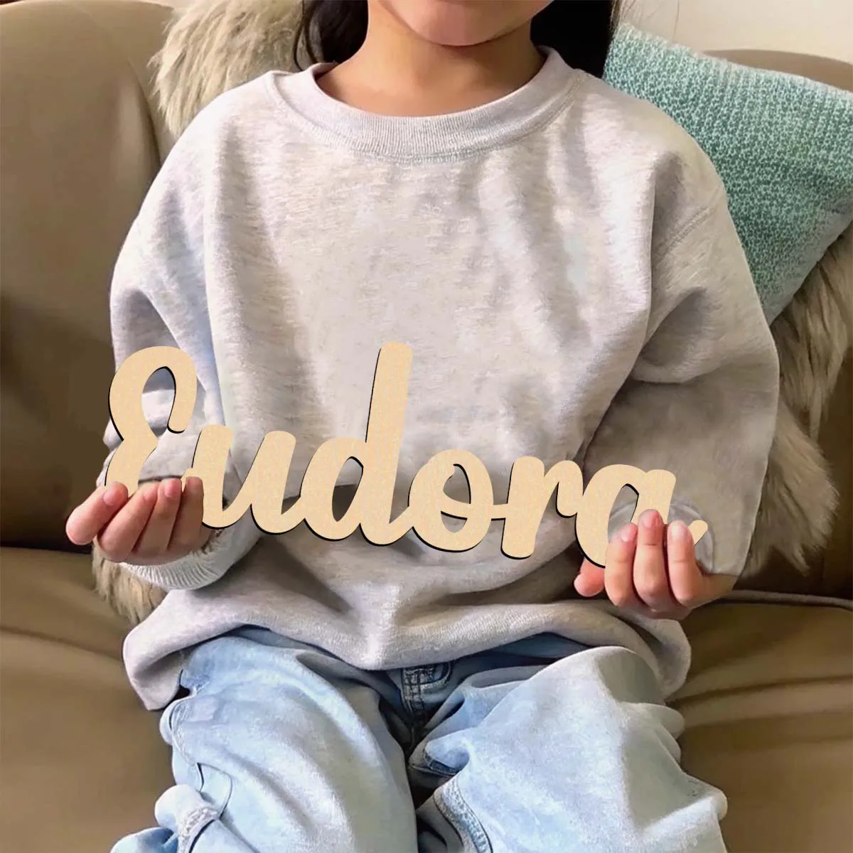 1 قطعة الكرتون eudqra مثال نص مخصص لوحة خشبية علامة خشبية قطع الليزر علامة يدويا مع حروف مخطوطة أنيقة