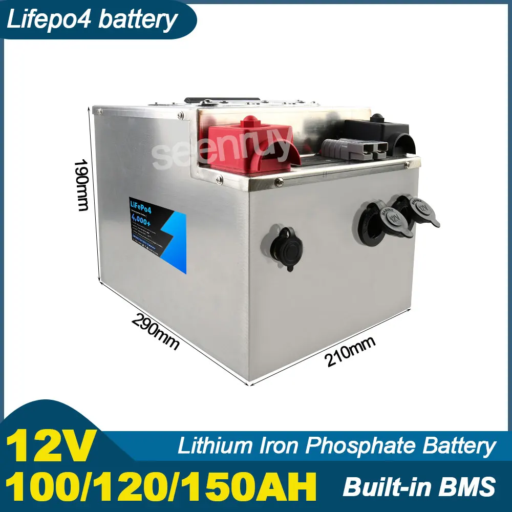 

12V 100Ah 120AH 150AH Lifepo4 With Charger Lithium Iron Phosphate Battery Perfect For Standby Power Solar Energy Storage RV